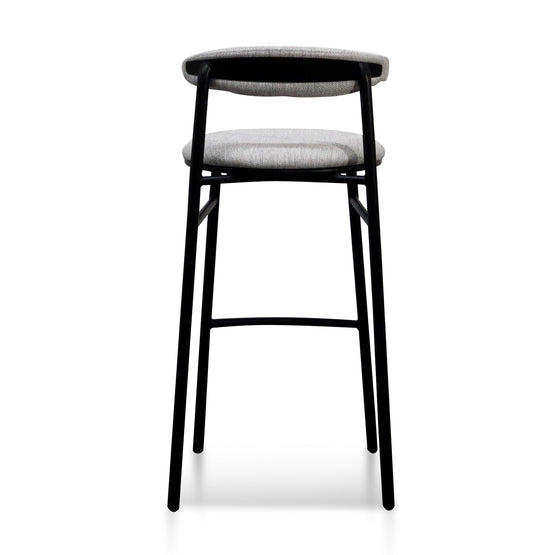 Ex Display - Oneal 75cm Fabric Bar Stool - Silver Grey and Black Legs-V1 Bar Stool Swady-Core   