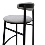 Ex Display - Oneal 75cm Fabric Bar Stool - Silver Grey and Black Legs-V1 Bar Stool Swady-Core   