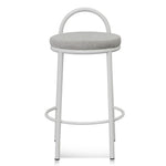 Ex Display - Mclean 63cm White Frame Bar Stool - Coastal Light Grey Bar Stool Freehold-Core   