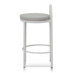 Ex Display - Mclean 63cm White Frame Bar Stool - Coastal Light Grey Bar Stool Freehold-Core   