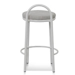 Ex Display - Mclean 63cm White Frame Bar Stool - Coastal Light Grey Bar Stool Freehold-Core   