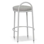 Ex Display - Mclean 63cm White Frame Bar Stool - Coastal Light Grey Bar Stool Freehold-Core   