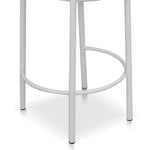 Ex Display - Mclean 63cm White Frame Bar Stool - Coastal Light Grey Bar Stool Freehold-Core   