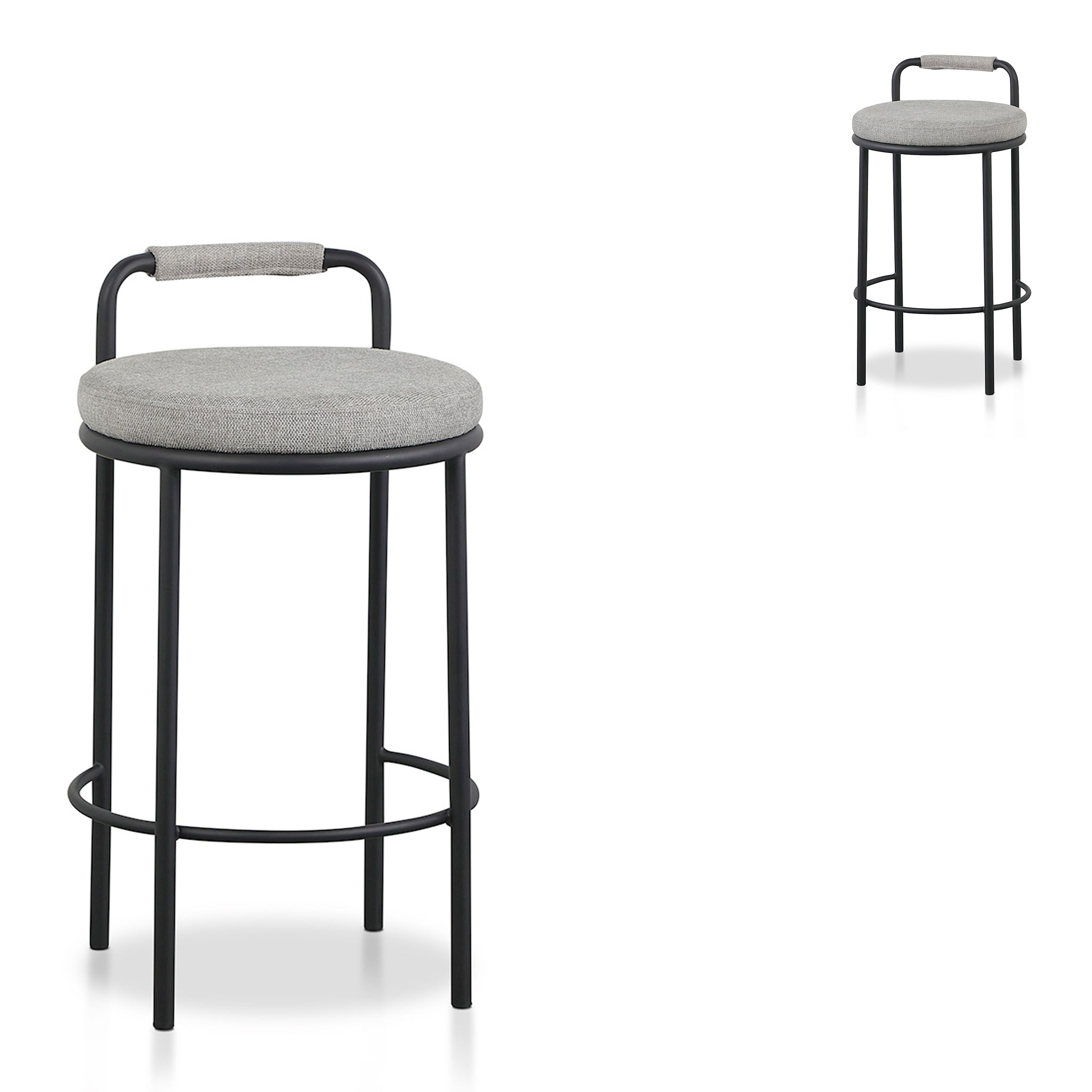 Set of 2 - Karimi 65cm Bar Stool - Coastal Light Grey Bar Stool Freehold-Core   