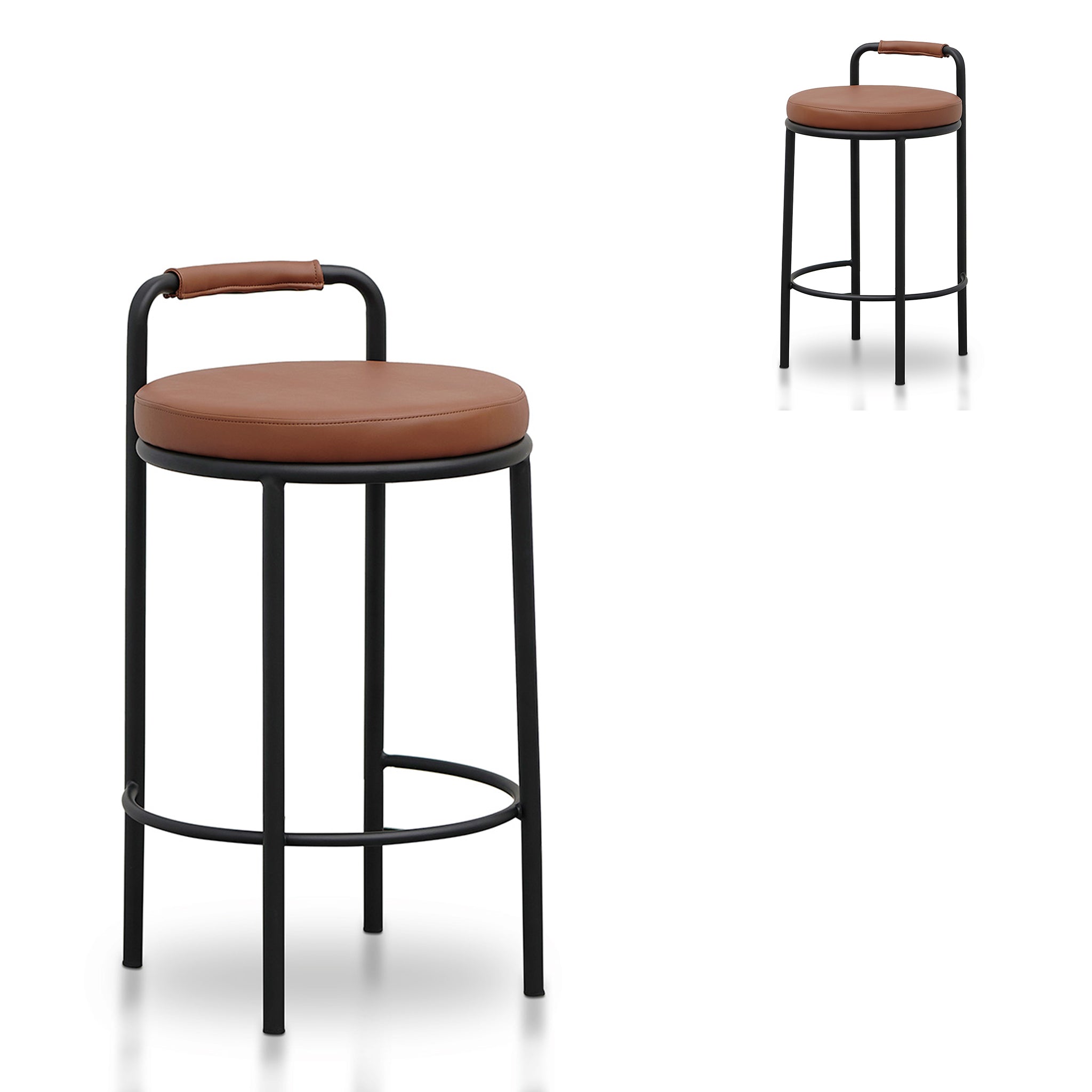 Set of 2 - Karimi 65cm Bar Stool - Brown | Interior Secrets