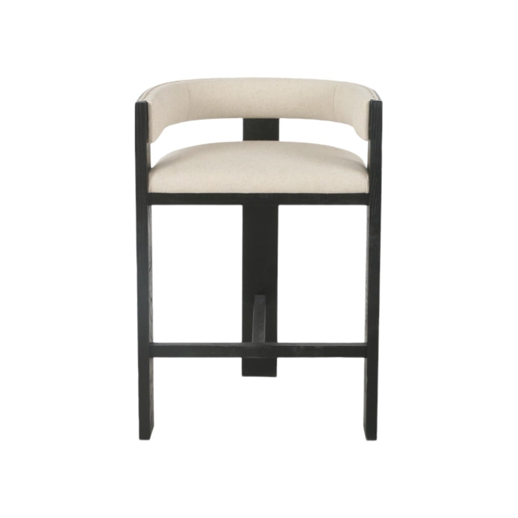 Miles Black ELM Barstool - Light Beige Bar Stool LJ-Core   