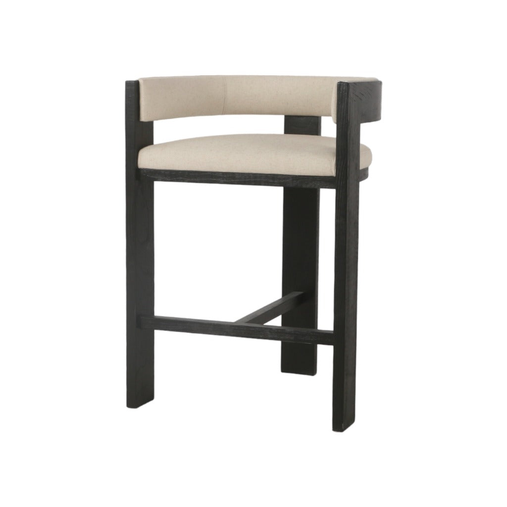 Miles Black ELM Barstool - Light Beige Bar Stool LJ-Core   