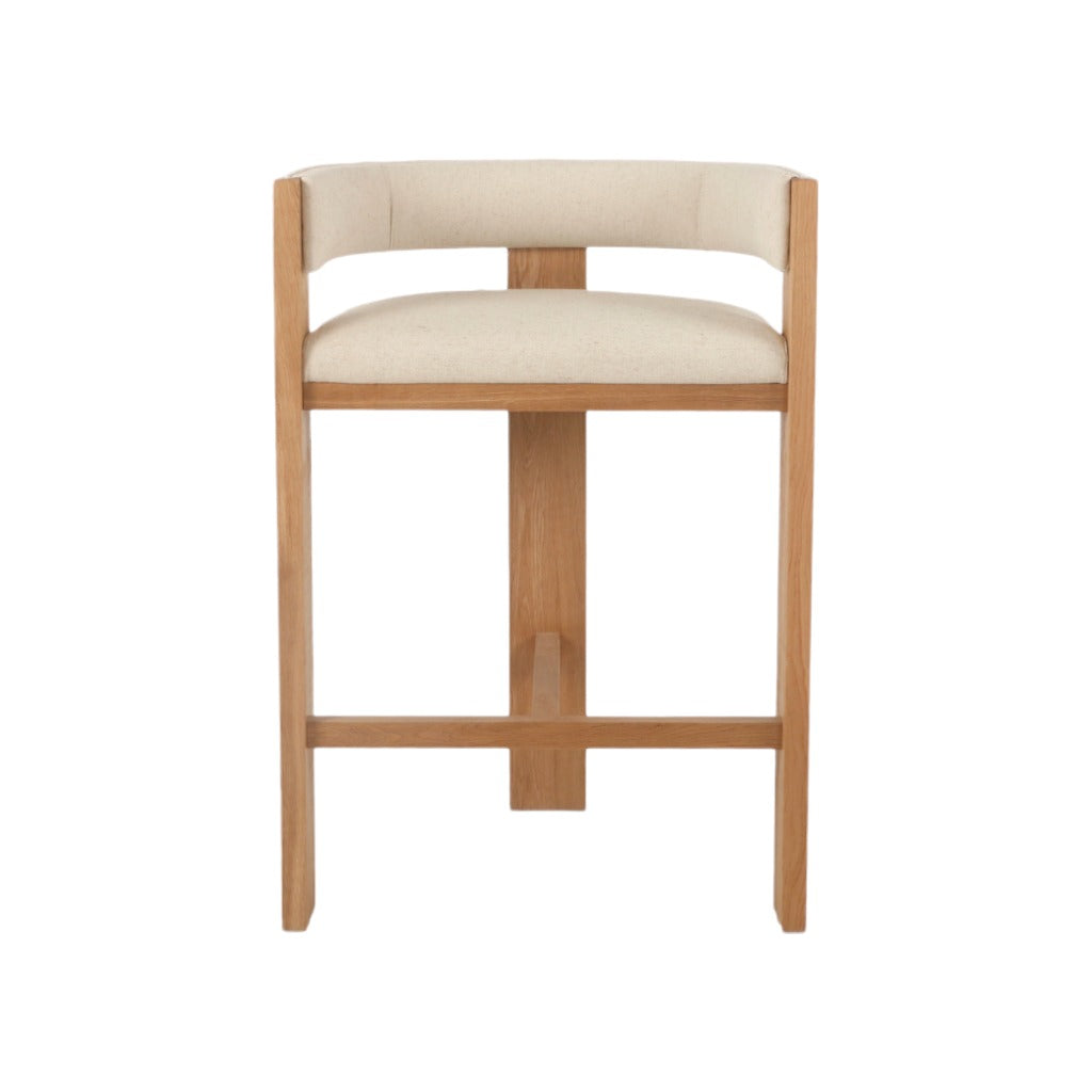 Ex Display - Miles Natural Barstool - Light Beige Bar Stool LJ-Core