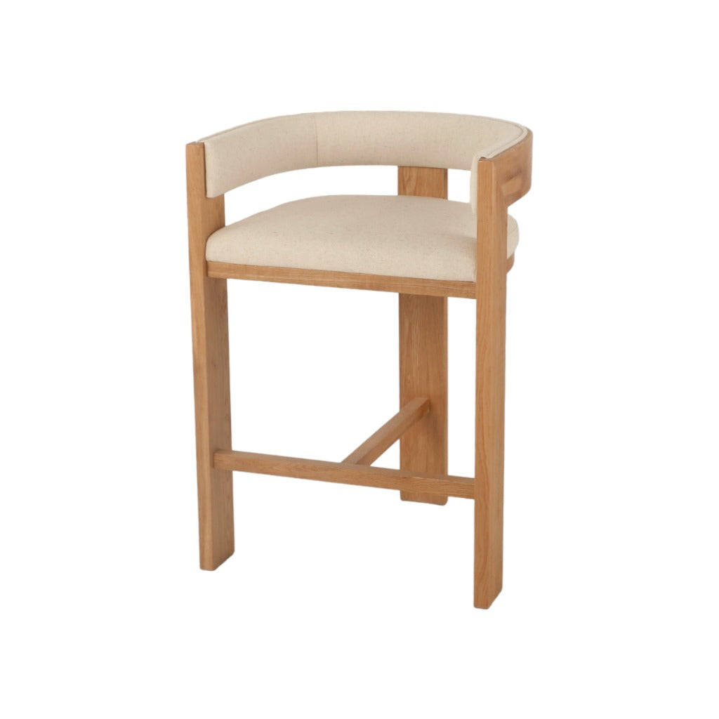 Ex Display - Miles Natural Barstool - Light Beige Bar Stool LJ-Core