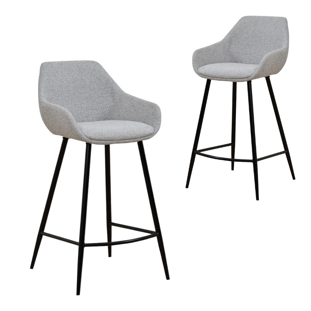 Set of 2 - Cody 68cm Fabric Bar Stool - Spec Grey Bar Stool Sendo-Core   