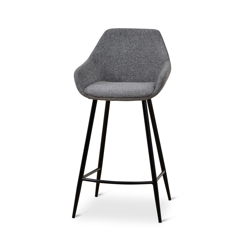 Set of 2 - Cody 68cm Fabric Bar Stool - Spec Charcoal Bar Stool Sendo-Core   