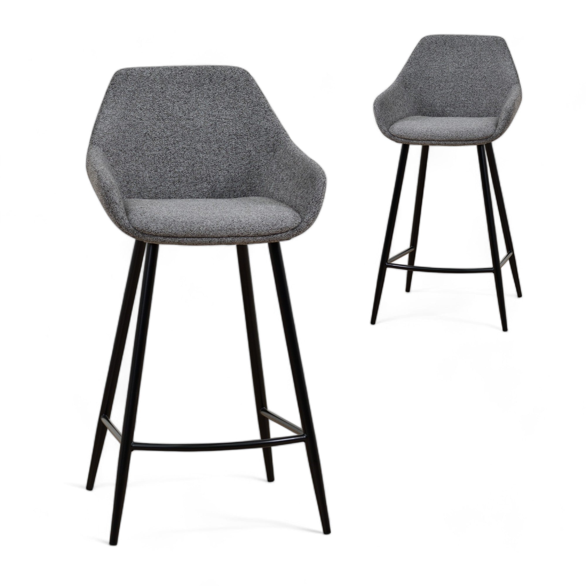 Set of 2 - Cody 68cm Fabric Bar Stool - Spec Charcoal Bar Stool Sendo-Core   