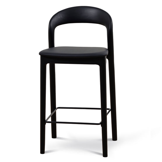 Set of 2 - Caspar 65cm Bar Stool - Full Black Bar Stool Swady-Core   