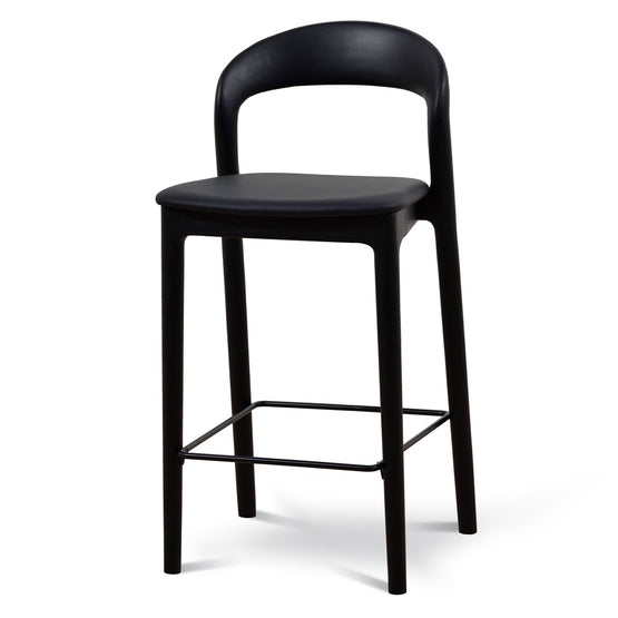 Set of 2 - Caspar 65cm Bar Stool - Full Black Bar Stool Swady-Core   