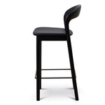 Set of 2 - Caspar 65cm Bar Stool - Full Black Bar Stool Swady-Core   