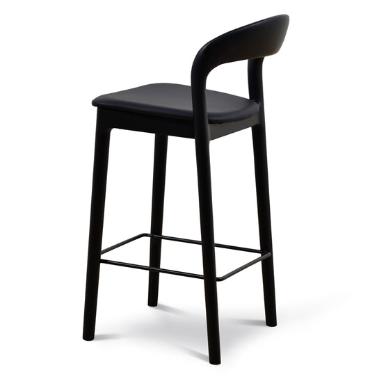 Set of 2 - Caspar 65cm Bar Stool - Full Black Bar Stool Swady-Core   