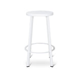 Set of 2 - James 65cm Timber Seat Bar Stool - White Bar Stool New Home-Core   