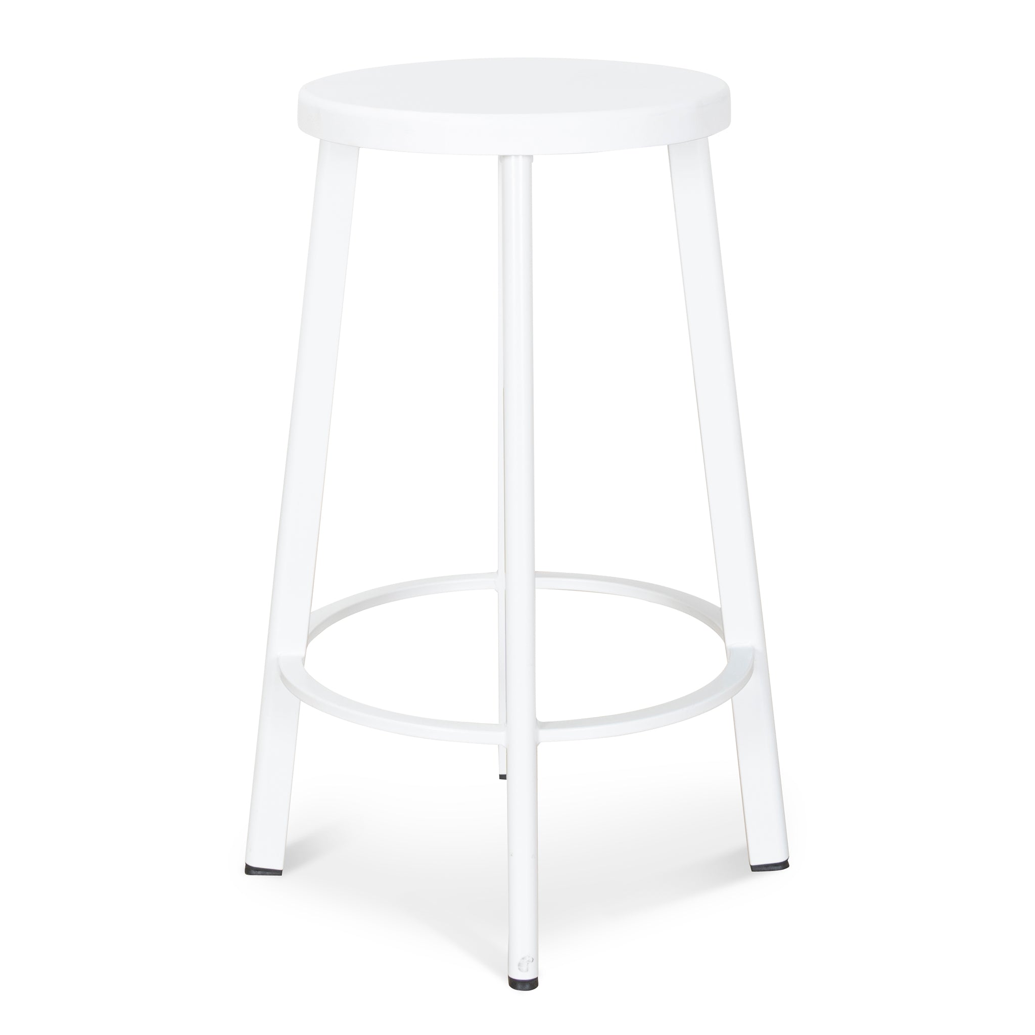 Ex Display - James 65cm Timber Seat Bar Stool - White Bar Stool New Home-Core