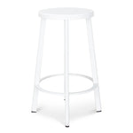 Set of 2 - James 65cm Timber Seat Bar Stool - White Bar Stool New Home-Core   