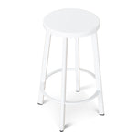 Set of 2 - James 65cm Timber Seat Bar Stool - White Bar Stool New Home-Core   