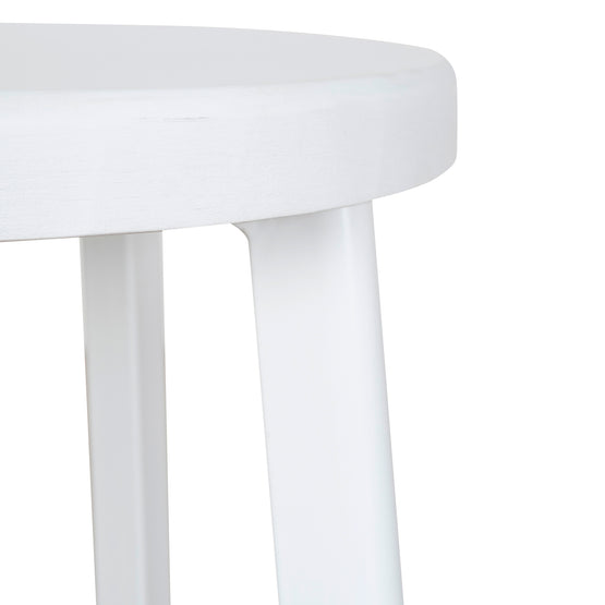 Set of 2 - James 65cm Timber Seat Bar Stool - White Bar Stool New Home-Core   