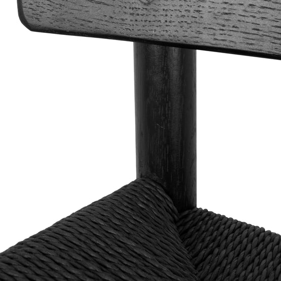 Erika 65cm Bar Stool - Full Black with Back Rest Bar Stool Oakwood-Core   