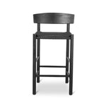 Erika 65cm Bar Stool - Full Black with Back Rest Bar Stool Oakwood-Core   