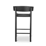 Erika 65cm Bar Stool - Full Black with Back Rest Bar Stool Oakwood-Core   