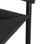 Erika 65cm Bar Stool - Full Black with Back Rest Bar Stool Oakwood-Core   