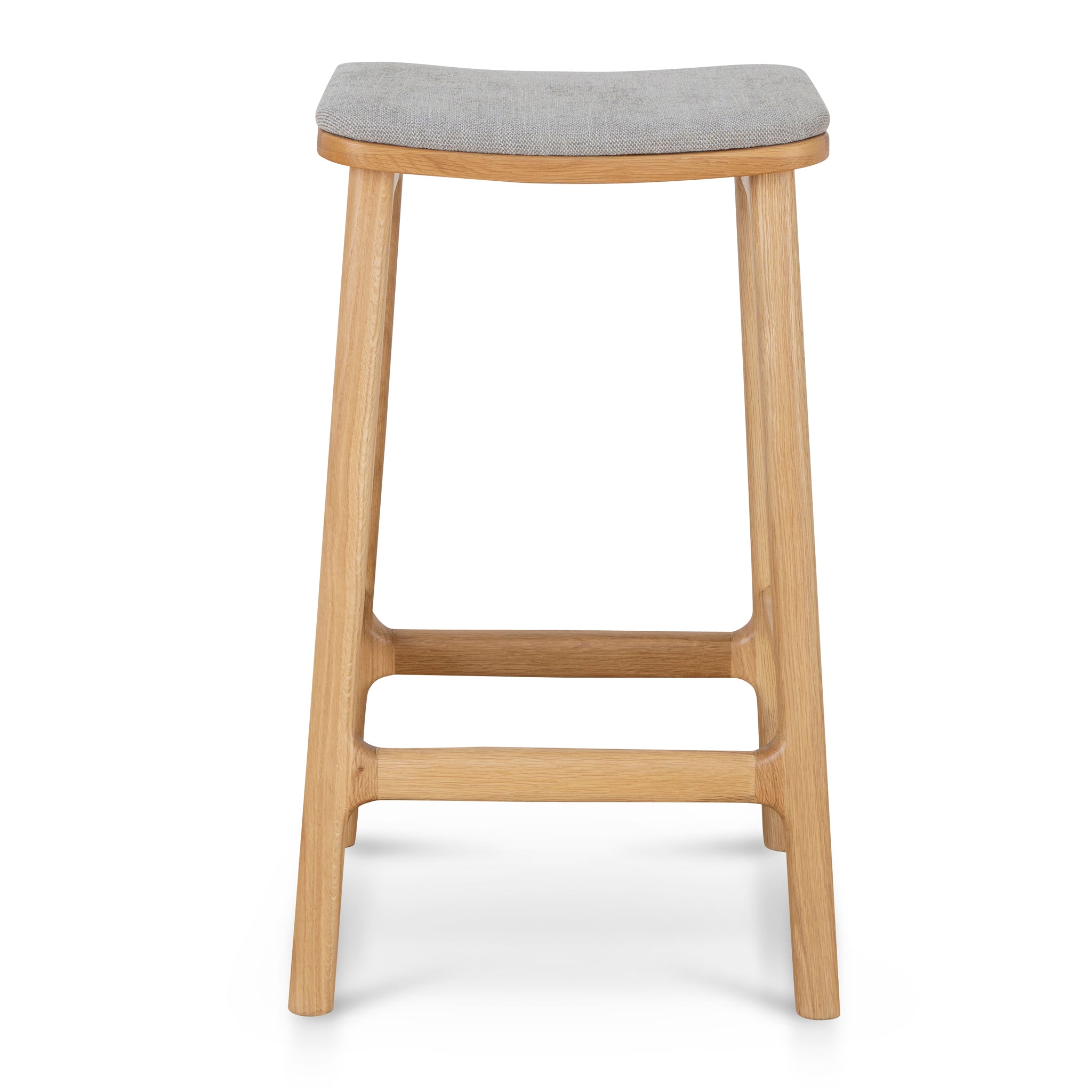 Ex Display - Cyprus 67cm Natural Bar Stool - Grey Bar Stool Oakwood-Core