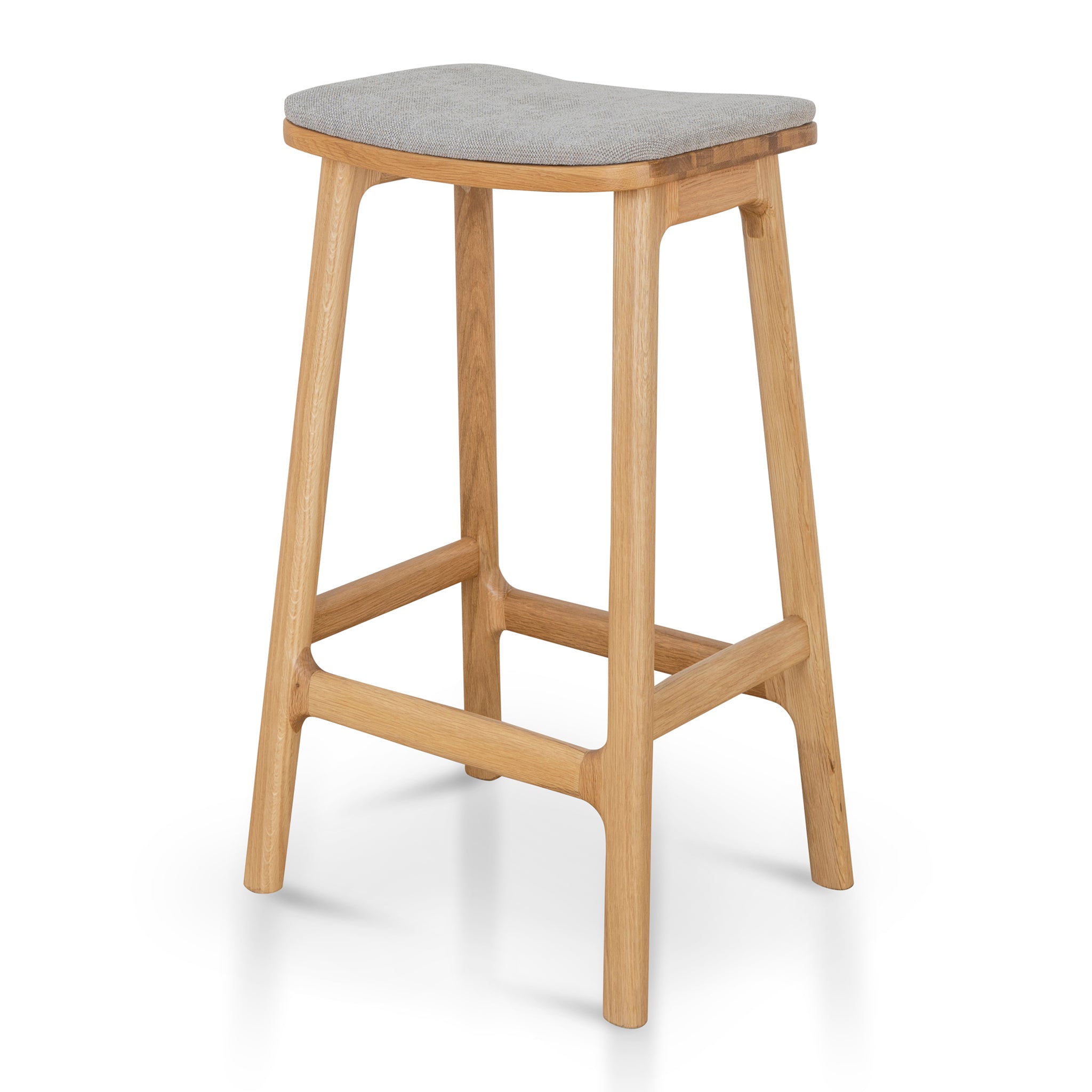 Ex Display - Cyprus 67cm Natural Bar Stool - Grey Bar Stool Oakwood-Core