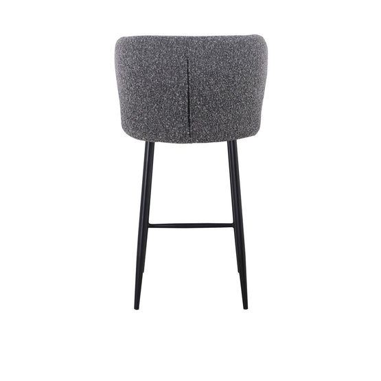 Set of 2 - Perkins 65cm Bar Stool - Anthracite Grey Boucle Bar Stool St Chairs-Core   