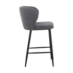 Set of 2 - Perkins 65cm Bar Stool - Anthracite Grey Boucle Bar Stool St Chairs-Core   