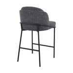 Set of 2 - Abiram 65cm Bar Stool - Anthracite Grey Boucle Bar Stool St Chairs-Core   