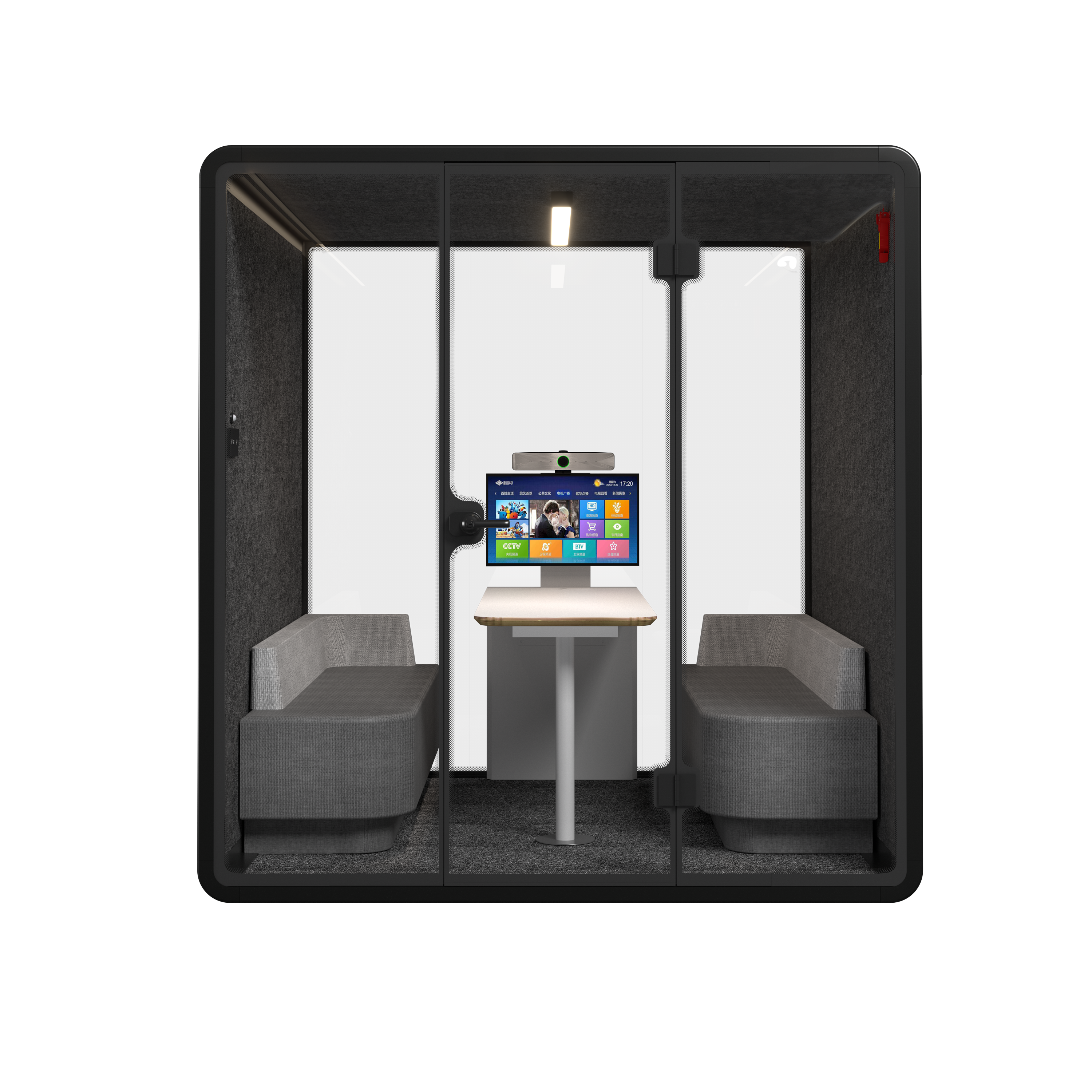 Silent Meeting Pod XL Black (4 Person) by Humble Office Silent Booth Sndbox-Core   