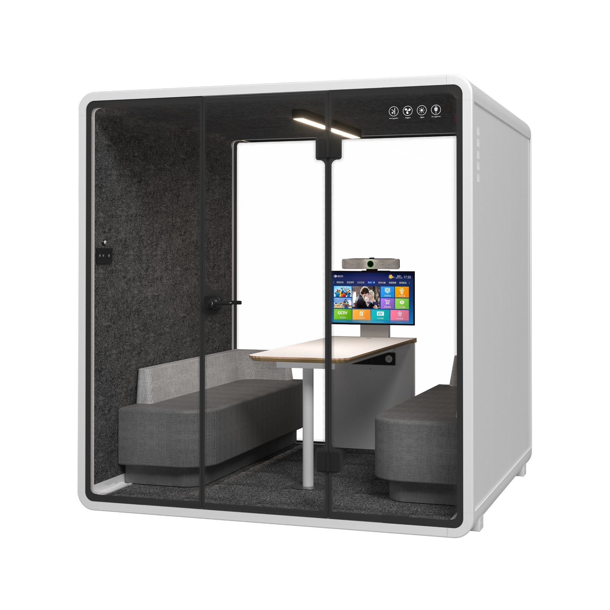 Silent Meeting Pod XL White (4 Person) by Humble Office Silent Booth Sndbox-Core   