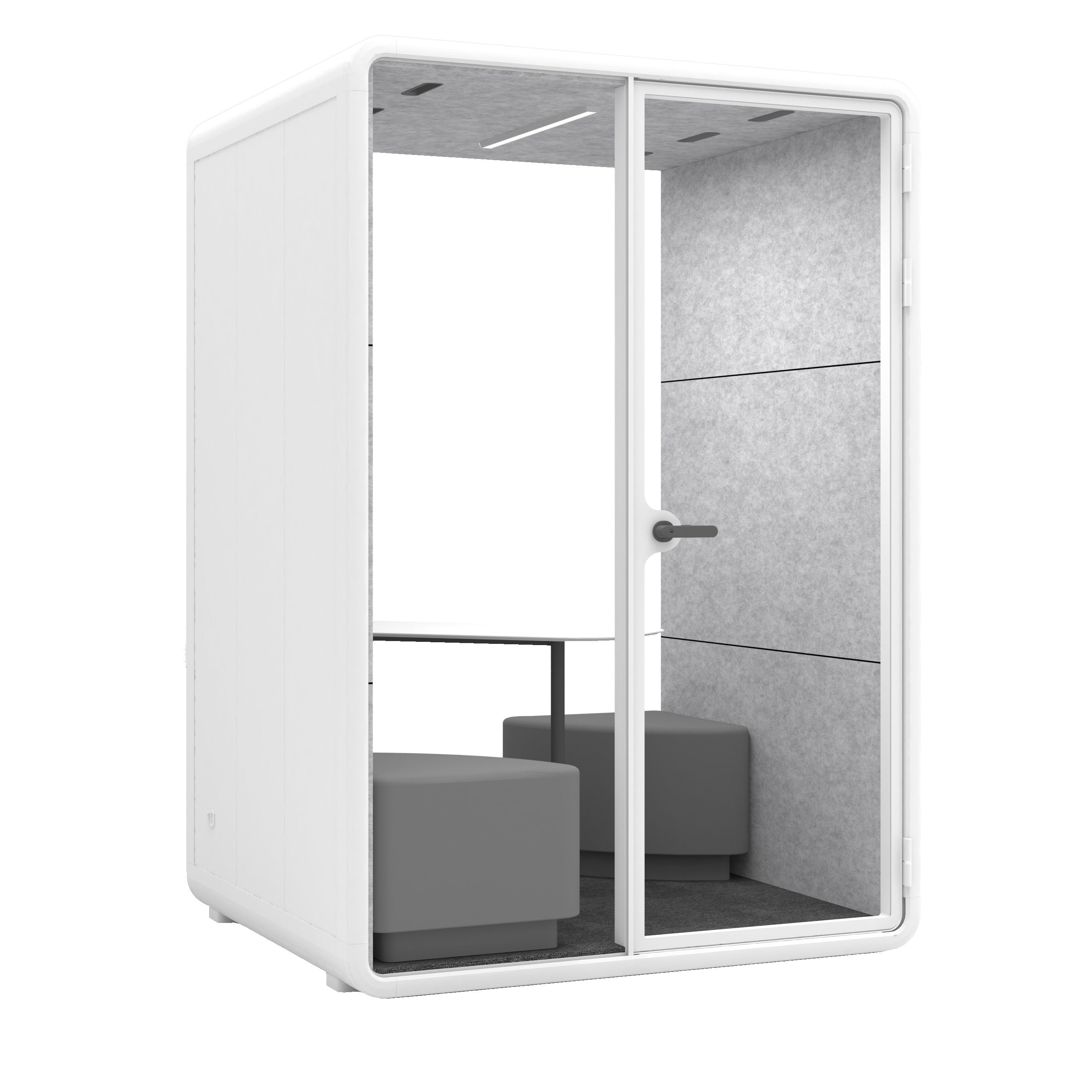 Evolve 2 Seater Medium Office Pod - White By Humble Office Silent Booth Hbox-Core   