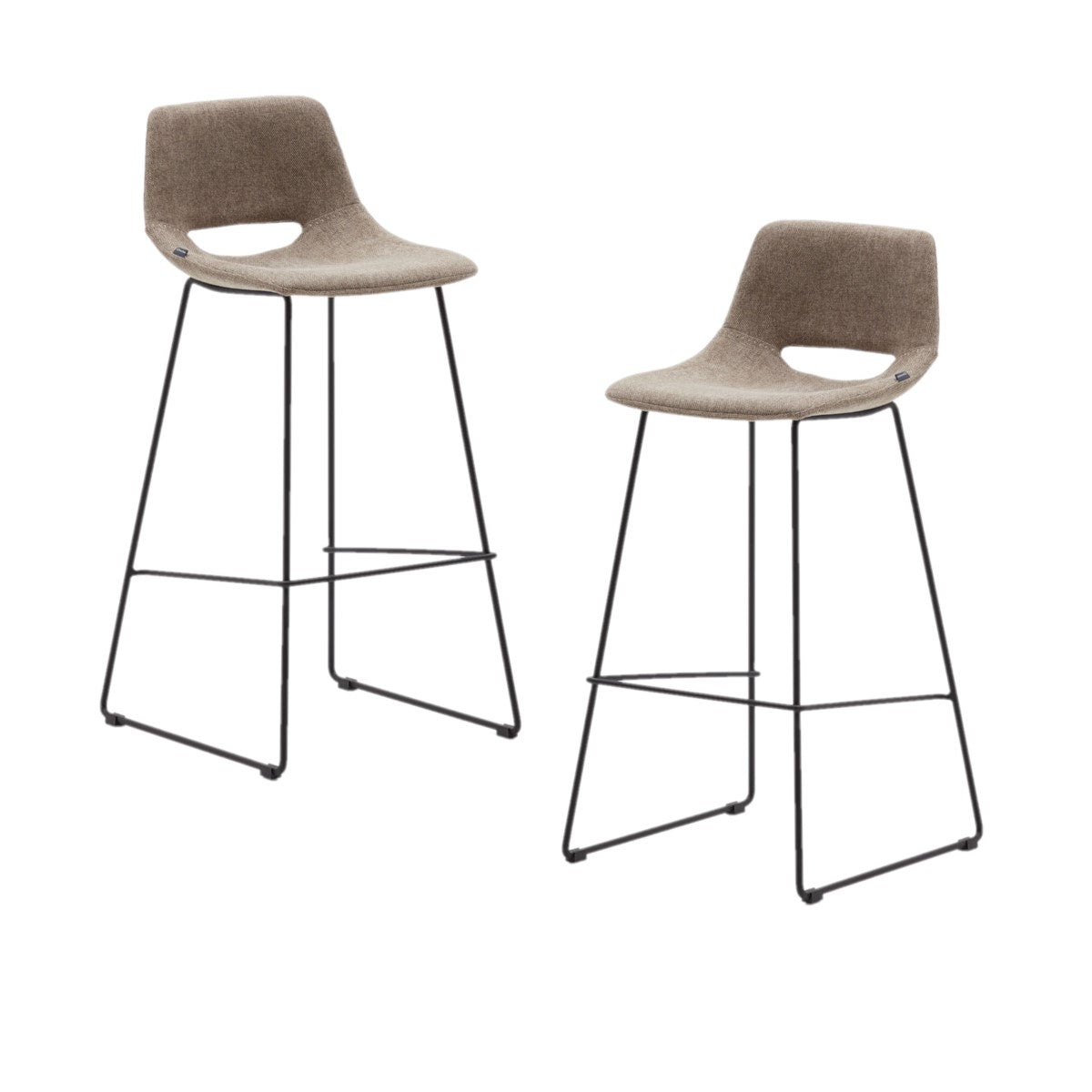 Set of 2 - Bernard Fabric Bar Stool - Brown Bar Stool The Form-Local   