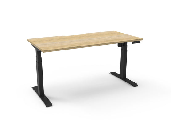 Boost 1.5m Light Single Sided Workstation - Natural & Black Office Desk Rline-Local   