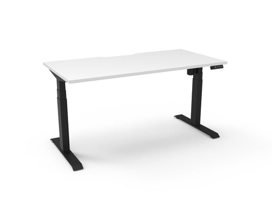 Boost 1.5m Light Single Sided Workstation - White & Black Office Desk Rline-Local   