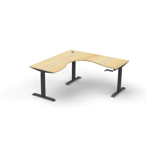 Boost Crank 1.8m x 1.5m Corner Workstation Corner Desk Rline-Local Natural Table Top and Black Base  