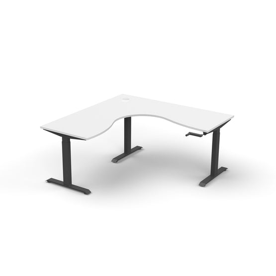 Boost Crank 1.8m x 1.5m Corner Workstation Corner Desk Rline-Local White Table Top and Black Base  