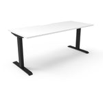 Boost Static 1.5m Single Sided Workstation - White & Black Office Desk Rline-Local   