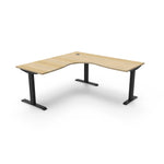 Boost Static 1.5m x 1.5m Corner Workstation Corner Desk Rline-Local Natural Table Top and Black Base  