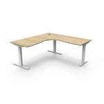 Boost Static 1.5m x 1.5m Corner Workstation Corner Desk Rline-Local Natural Table Top and White Base  