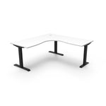 Boost Static 1.5m x 1.5m Corner Workstation Corner Desk Rline-Local White Table Top and Black Base  