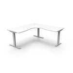 Boost Static 1.5m x 1.5m Corner Workstation Corner Desk Rline-Local White Table Top and White Base  