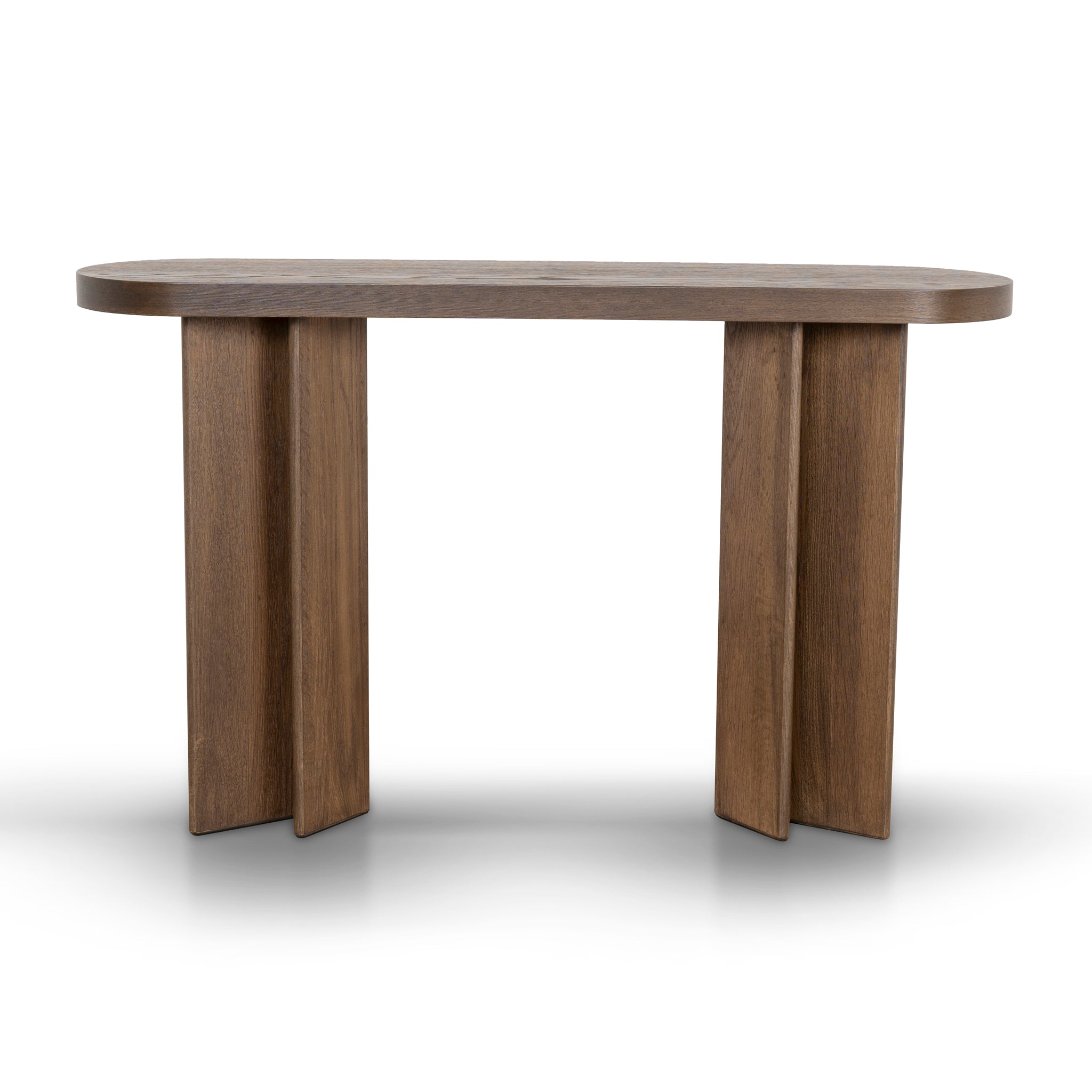 Ex Display - Roshan 1.3m Pill Shape Console Table - Caramel Oak Console Table Valerie-Core