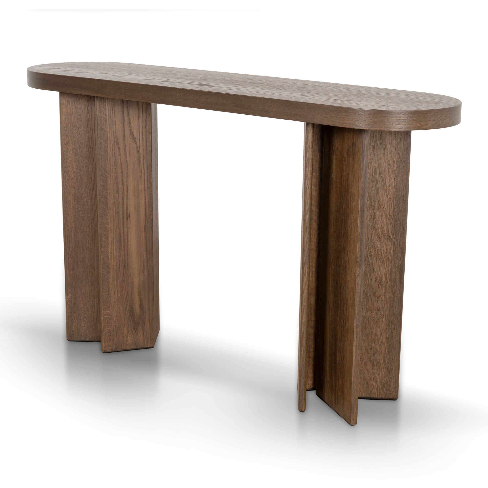 Ex Display - Roshan 1.3m Pill Shape Console Table - Caramel Oak Console Table Valerie-Core