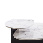 Inga Marble Textured Glass Coffee Table - Black Coffee Table Iggy-Core   